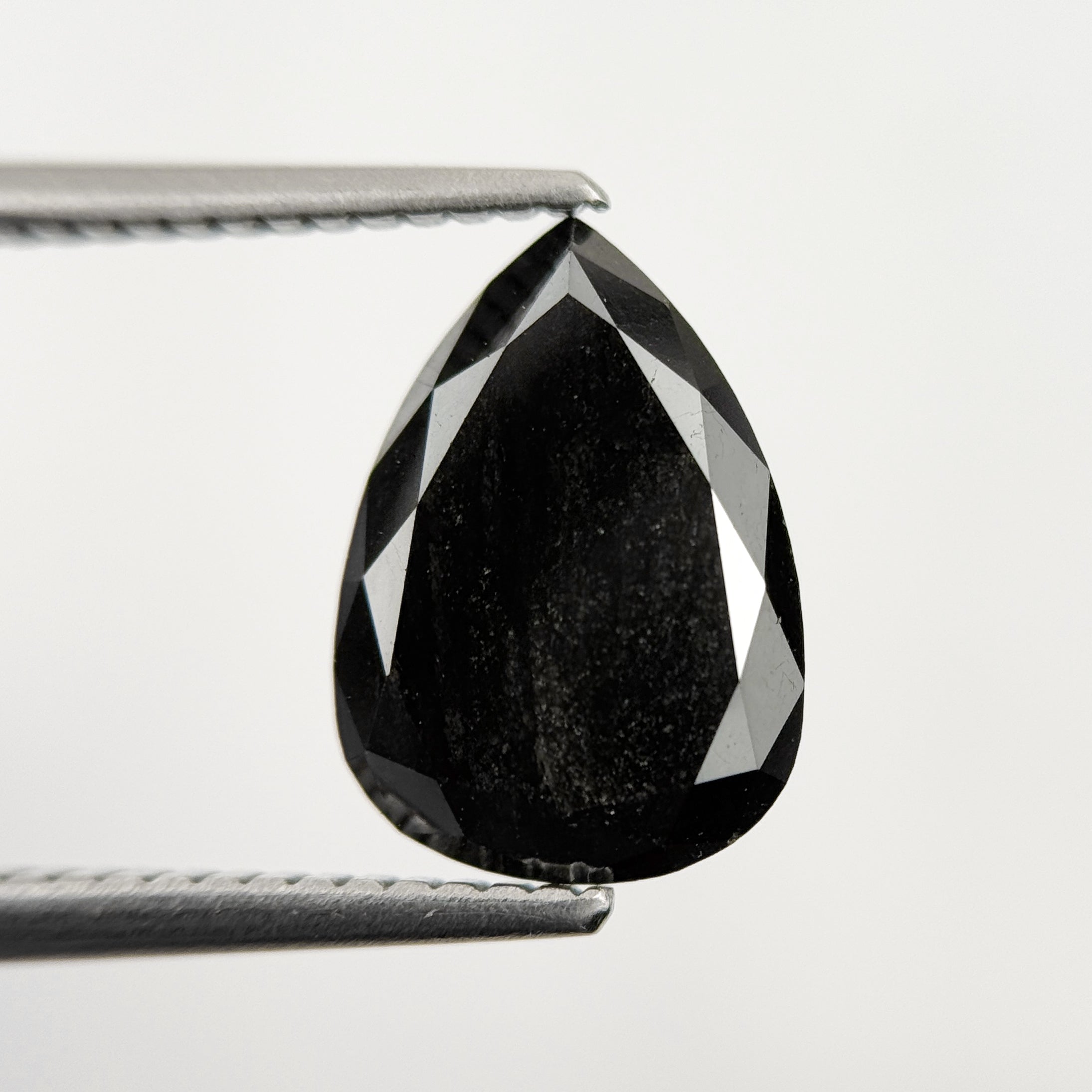 3.28 Ct Pear Rose Cut Black Natural Fancy Diamond