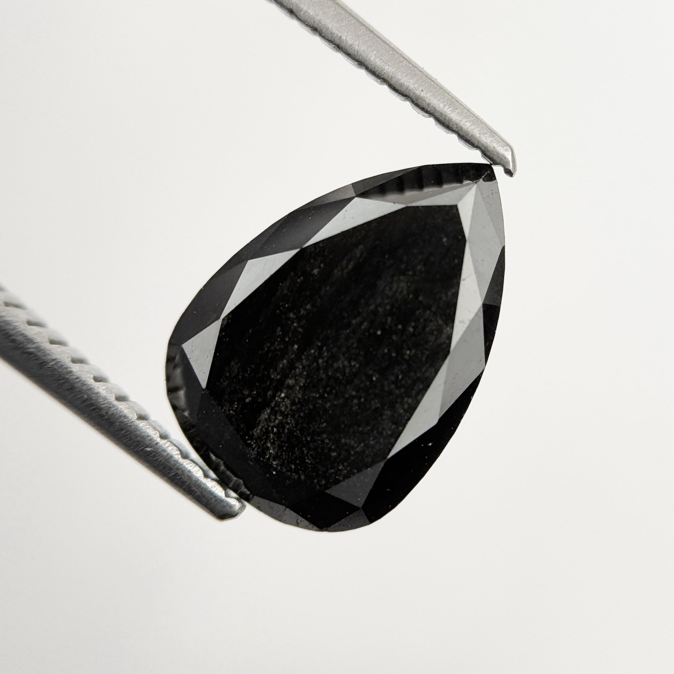 3.28 Ct Pear Rose Cut Black Natural Fancy Diamond