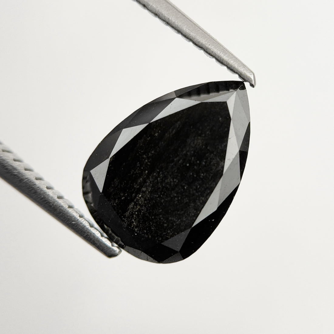 3.28 Ct Pear Rose Cut Black Natural Fancy Diamond