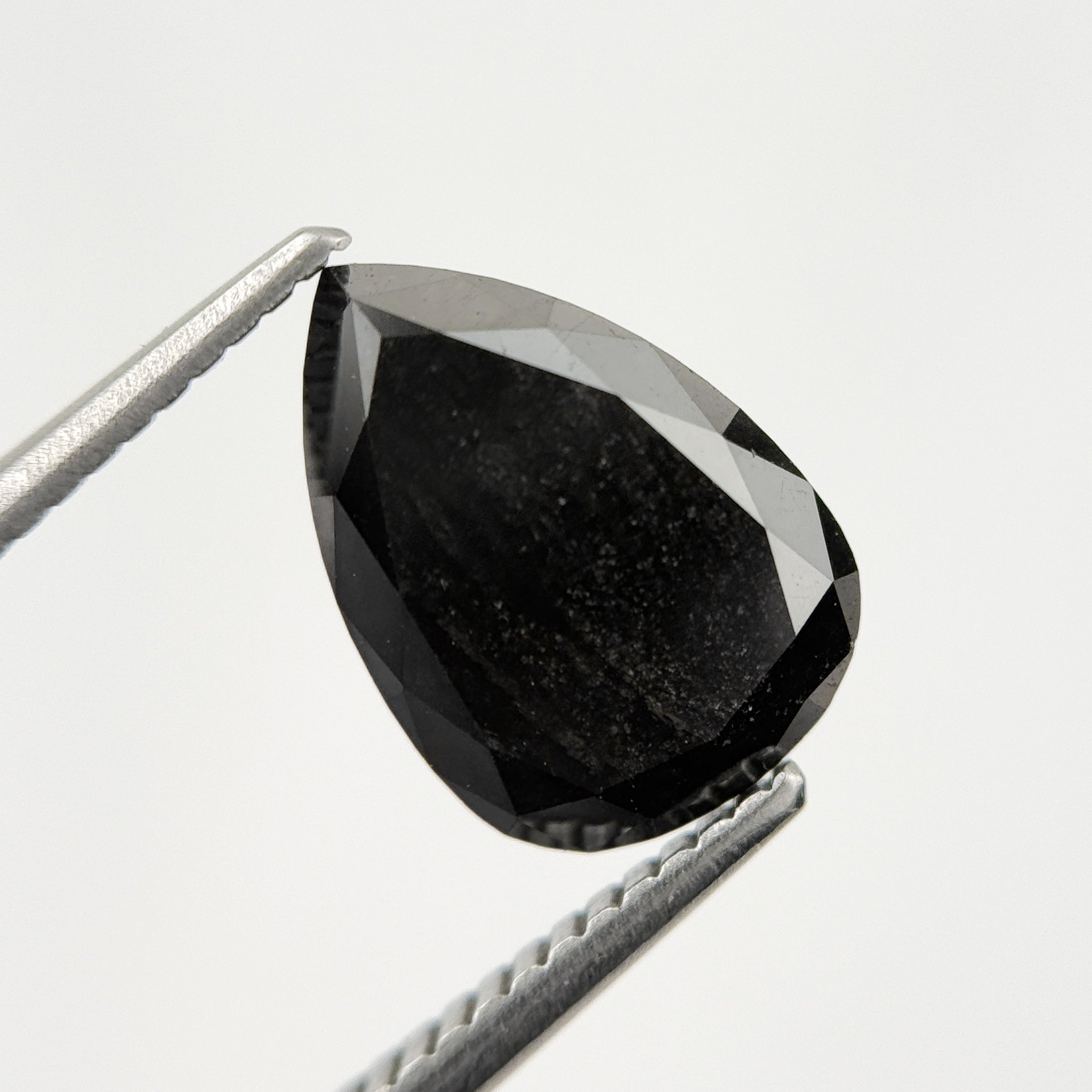 3.28 Ct Pear Rose Cut Black Natural Fancy Diamond