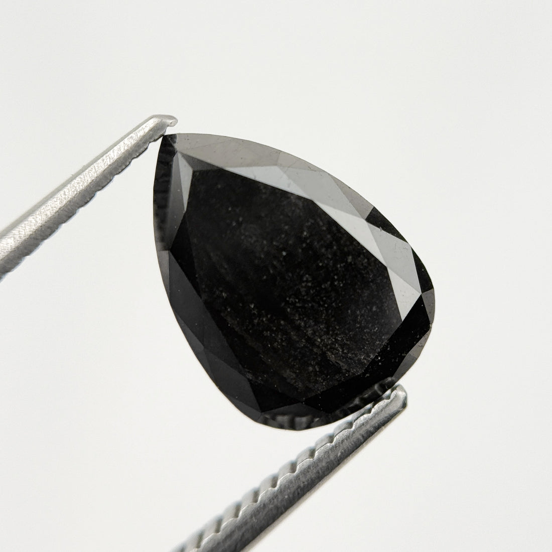 3.28 Ct Pear Rose Cut Black Natural Fancy Diamond
