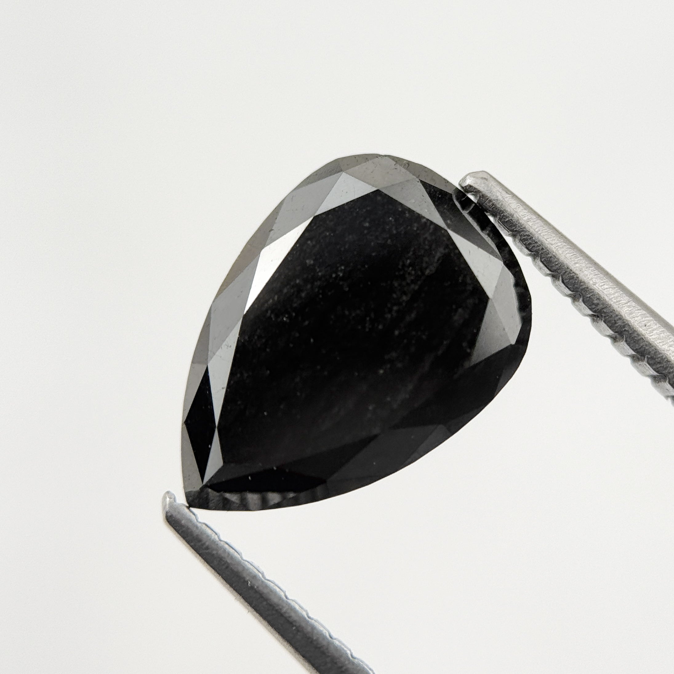 3.28 Ct Pear Rose Cut Black Natural Fancy Diamond