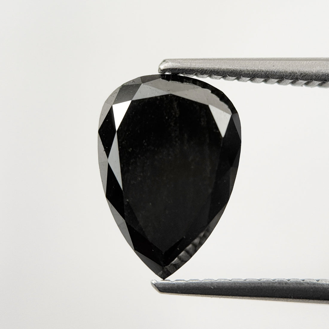 3.28 Ct Pear Rose Cut Black Natural Fancy Diamond