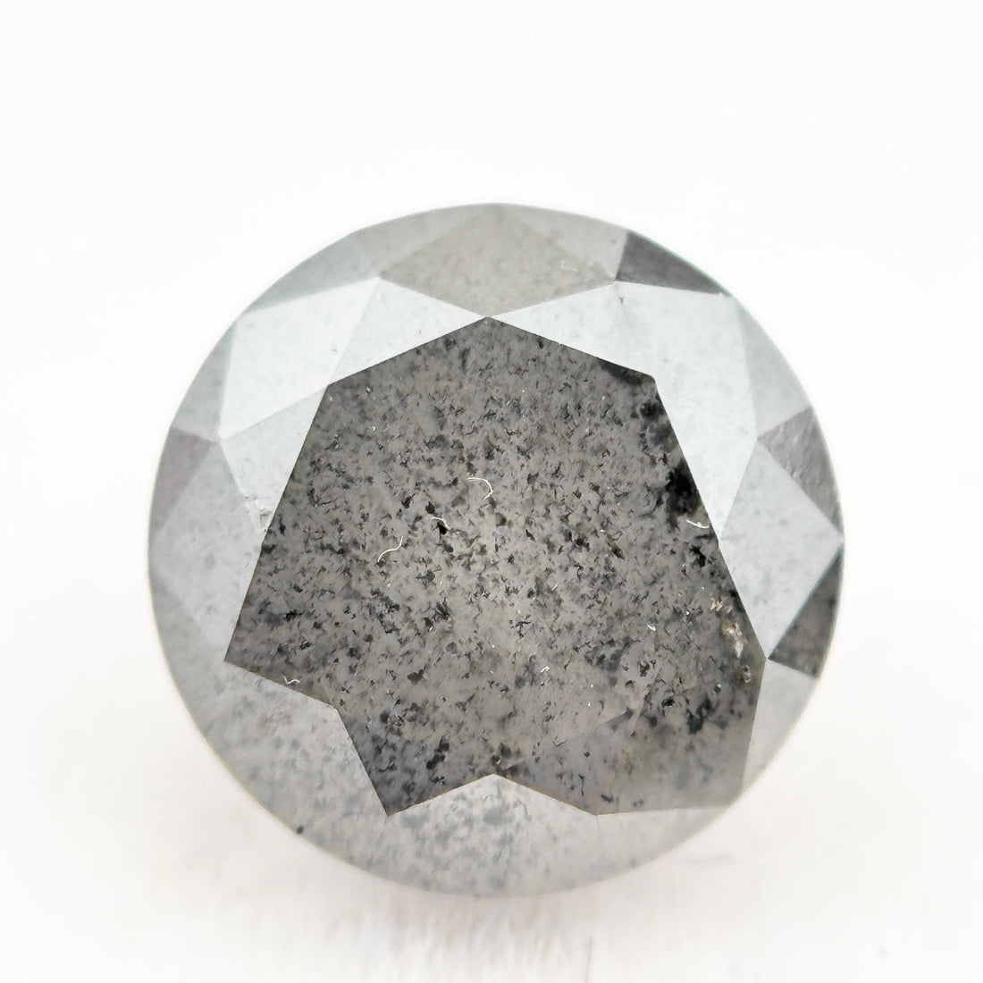 1.67 Ct Round Brilliant Cut Grey Natural Fancy Diamond