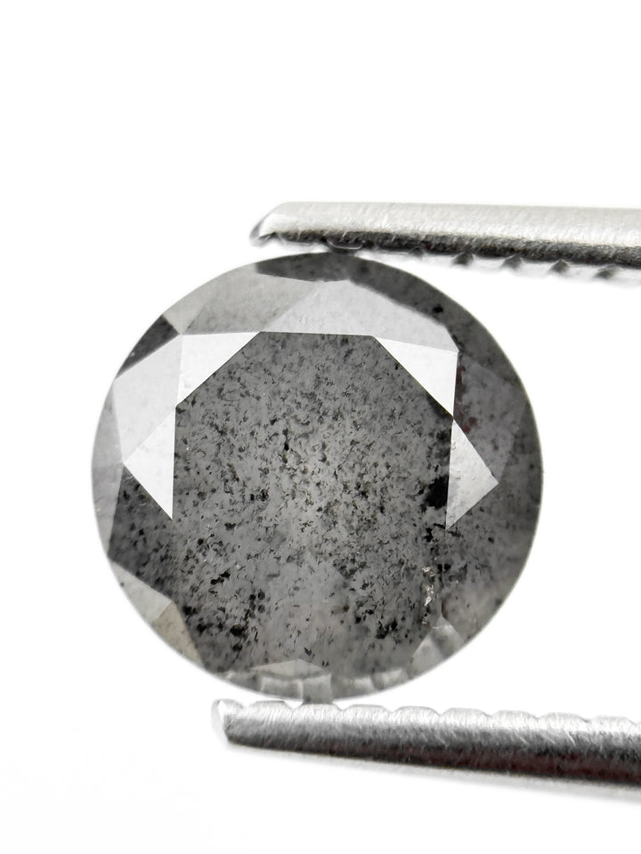 1.67 Ct Round Brilliant Cut Grey Natural Fancy Diamond