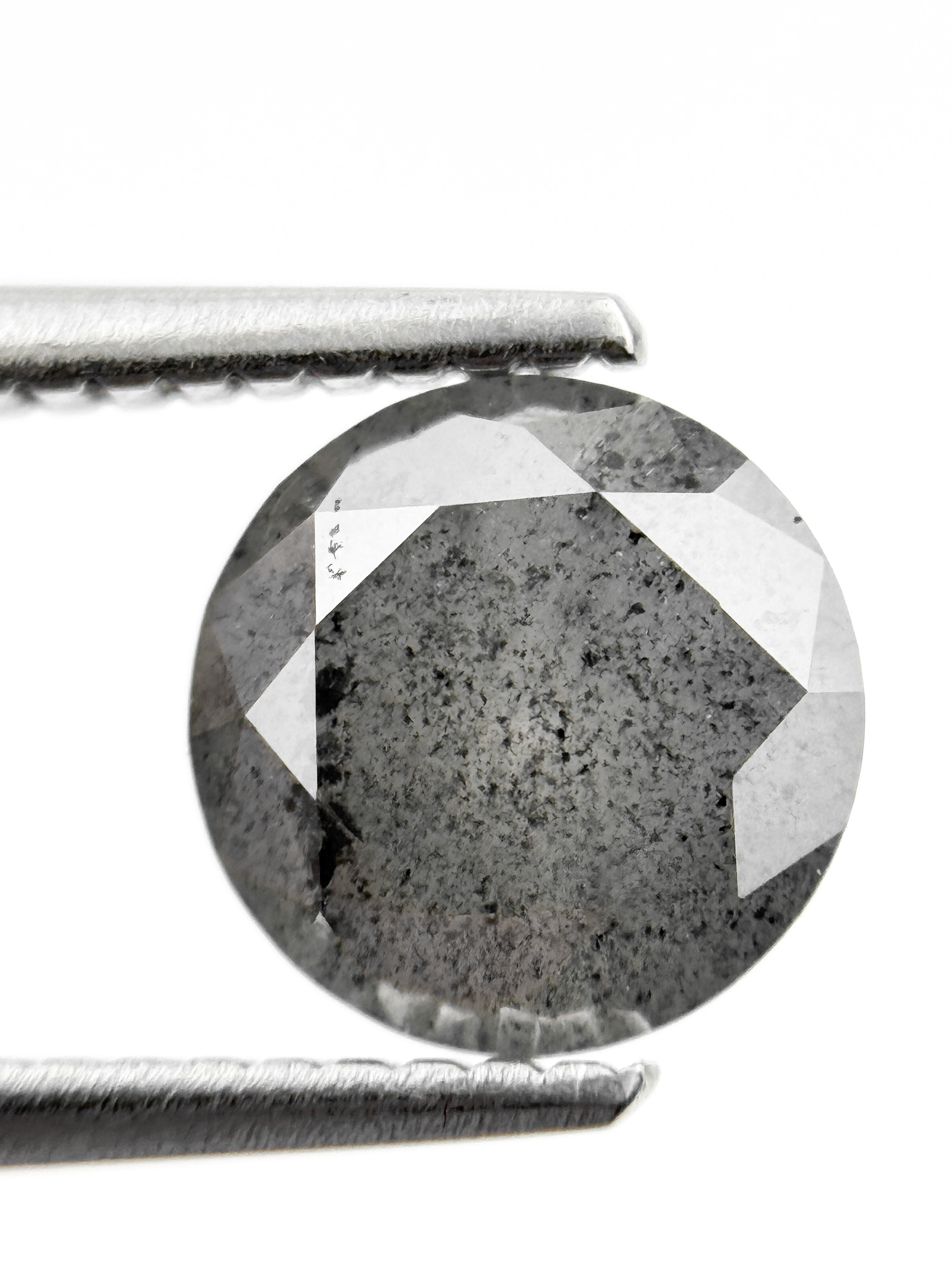 1.67 Ct Round Brilliant Cut Grey Natural Fancy Diamond