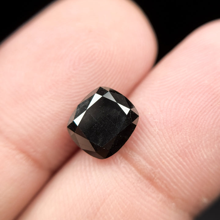 2.84 Ct Cushion Rose Cut Black Natural Loose Diamond