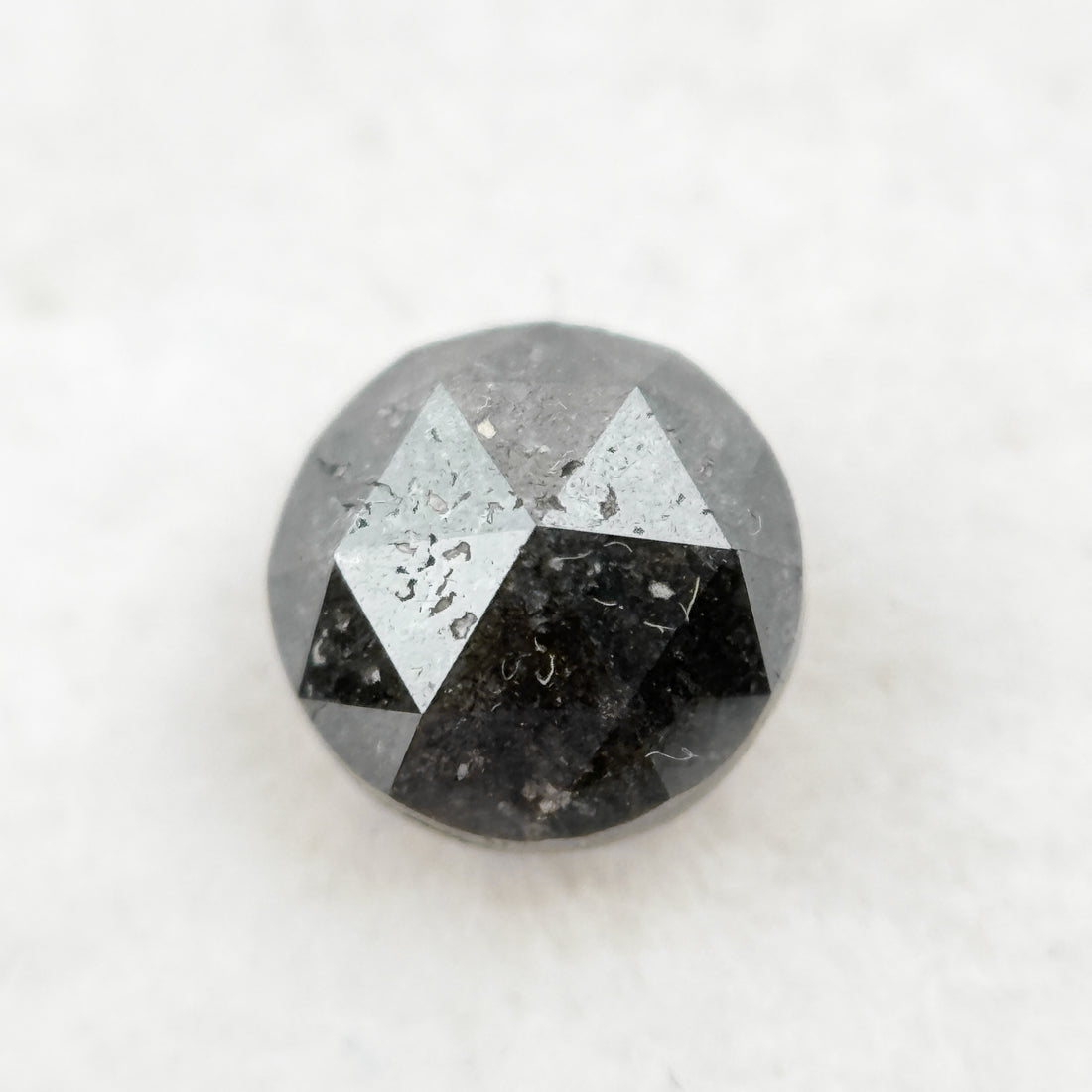 0.61 Ct Round Rose Cut  Cloudy Grey Natural Fancy Diamond