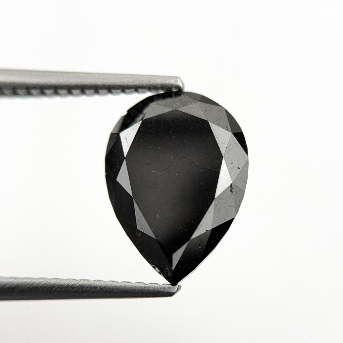 3.69 Ct Pear Rose Cut Black Natural Minimalist Diamond