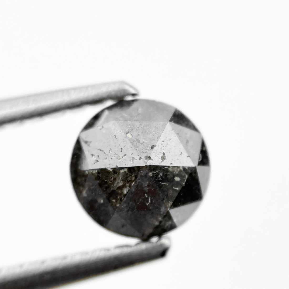 0.61 Ct Round Rose Cut  Cloudy Grey Natural Fancy Diamond