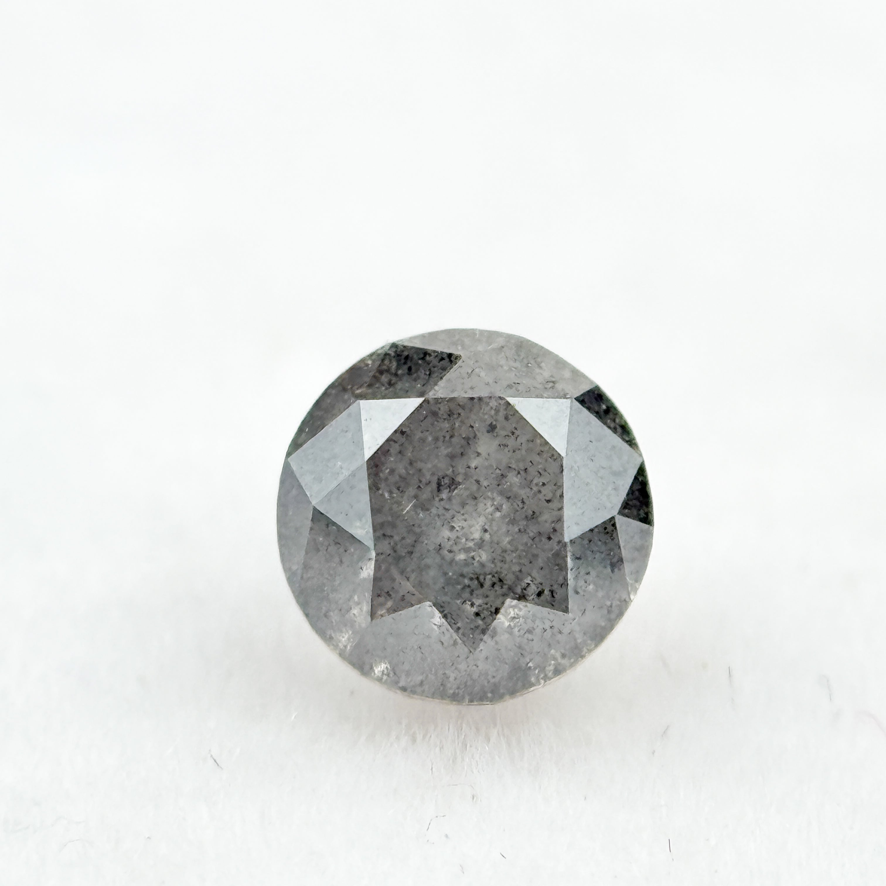 0.85 Ct Round  Brilliant Cut Grey Natural Galaxy Diamond
