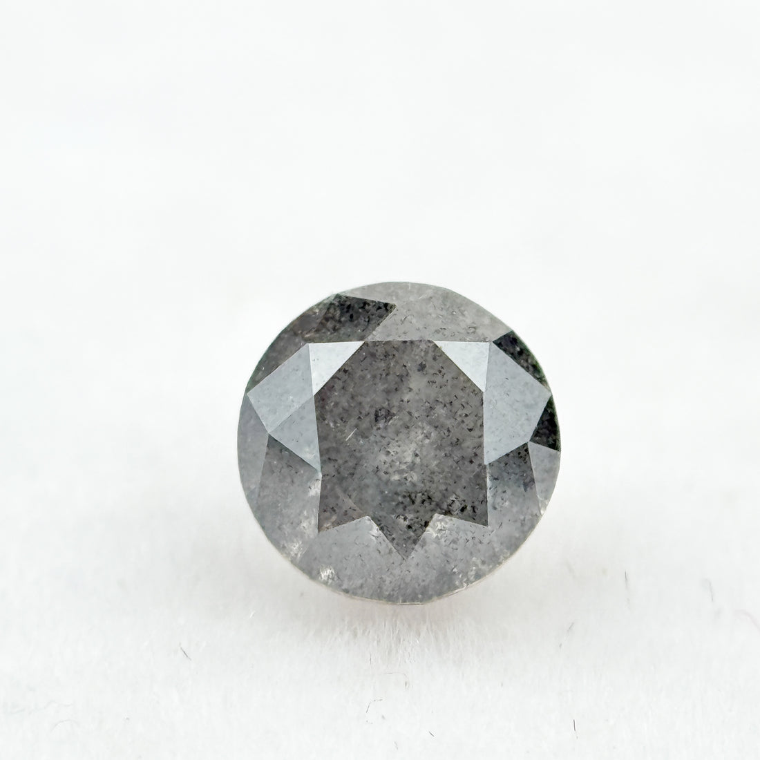 0.85 Ct Round  Brilliant Cut Grey Natural Galaxy Diamond
