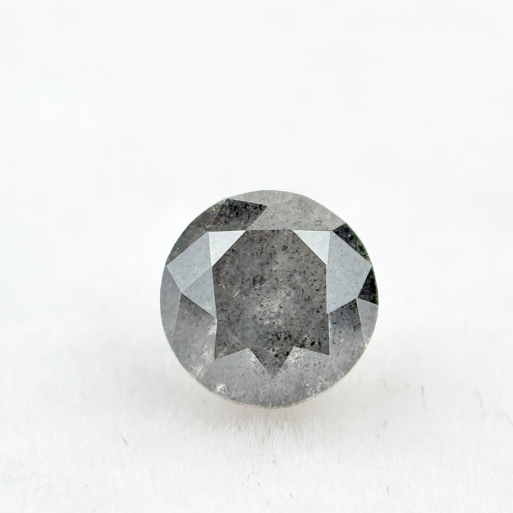 0.85 Ct Round  Brilliant Cut Grey Natural Galaxy Diamond