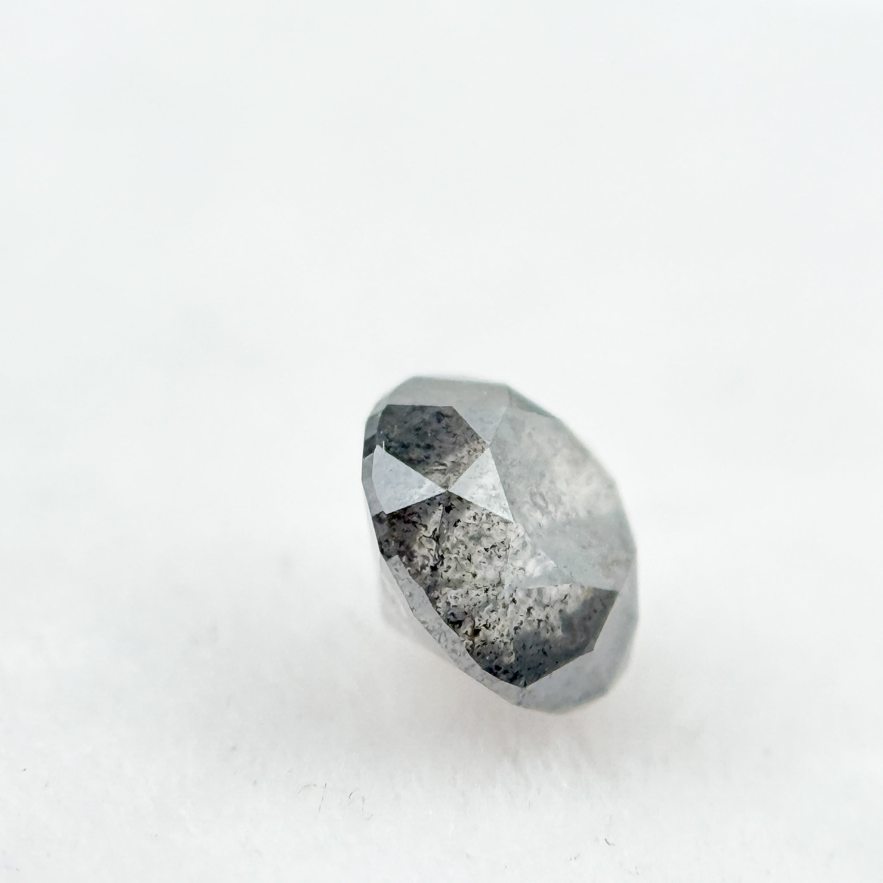 0.85 Ct Round  Brilliant Cut Grey Natural Galaxy Diamond