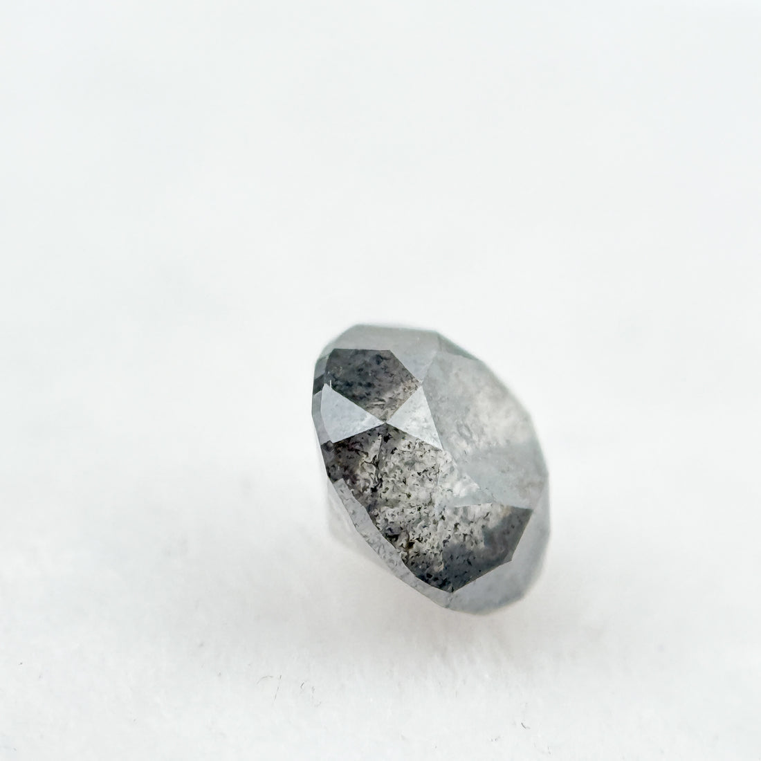 0.85 Ct Round  Brilliant Cut Grey Natural Galaxy Diamond