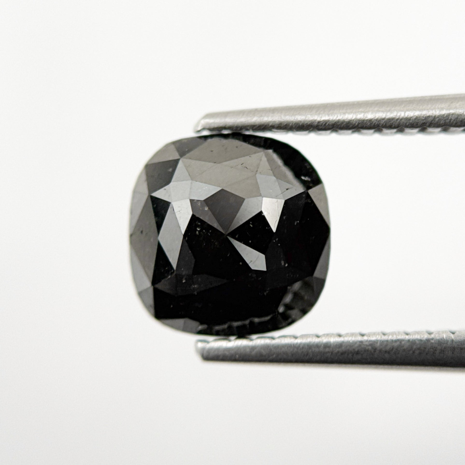 2.17 Ct Cushion Rose Cut Black Natural Fancy Diamond