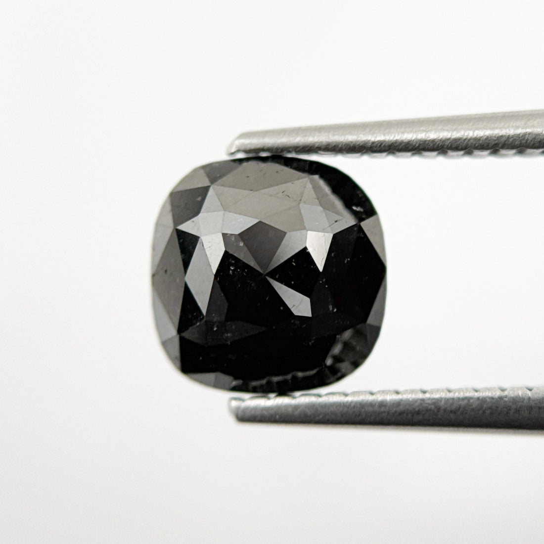 2.17 Ct Cushion Rose Cut Black Natural Fancy Diamond
