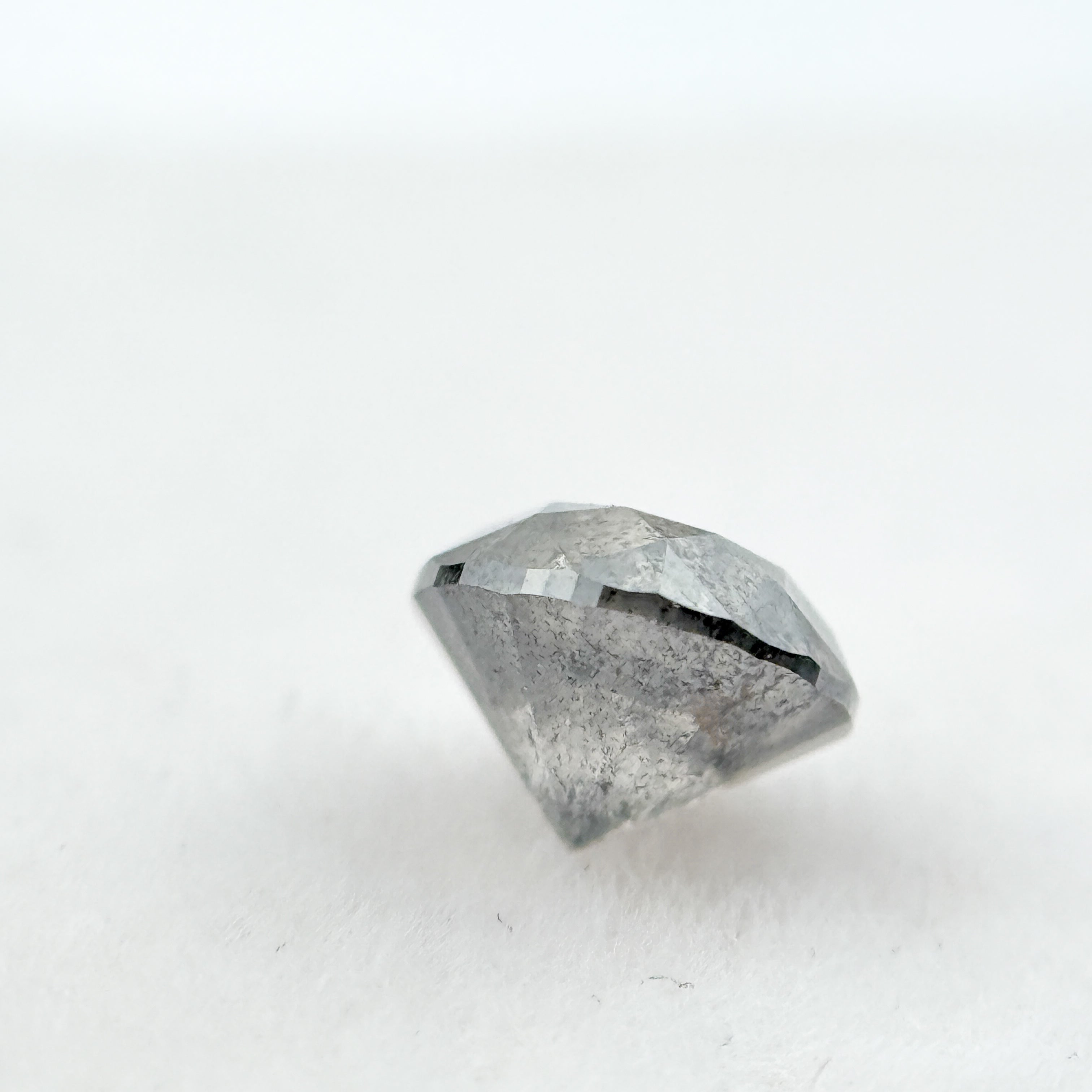 0.85 Ct Round  Brilliant Cut Grey Natural Galaxy Diamond
