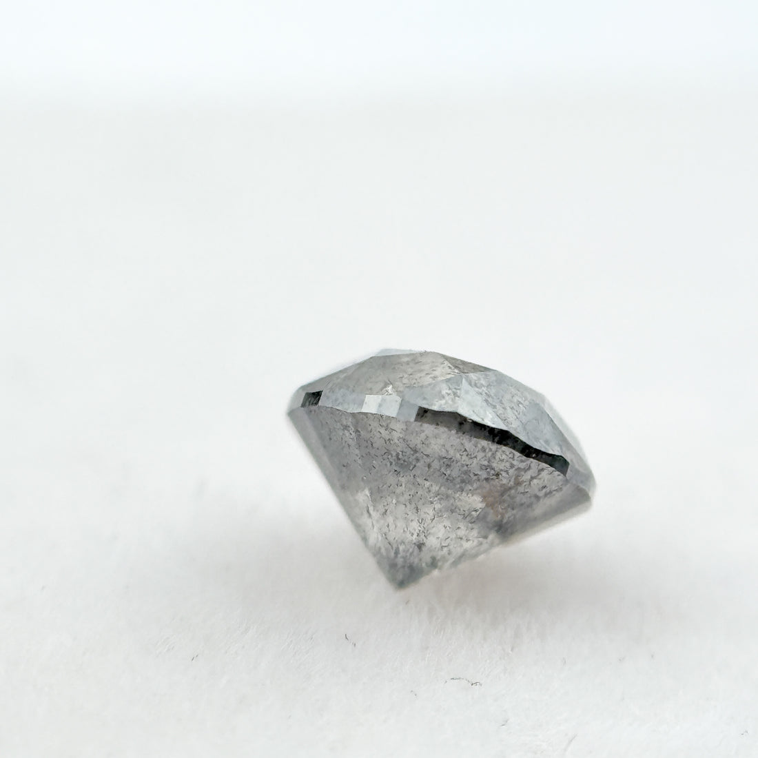 0.85 Ct Round  Brilliant Cut Grey Natural Galaxy Diamond