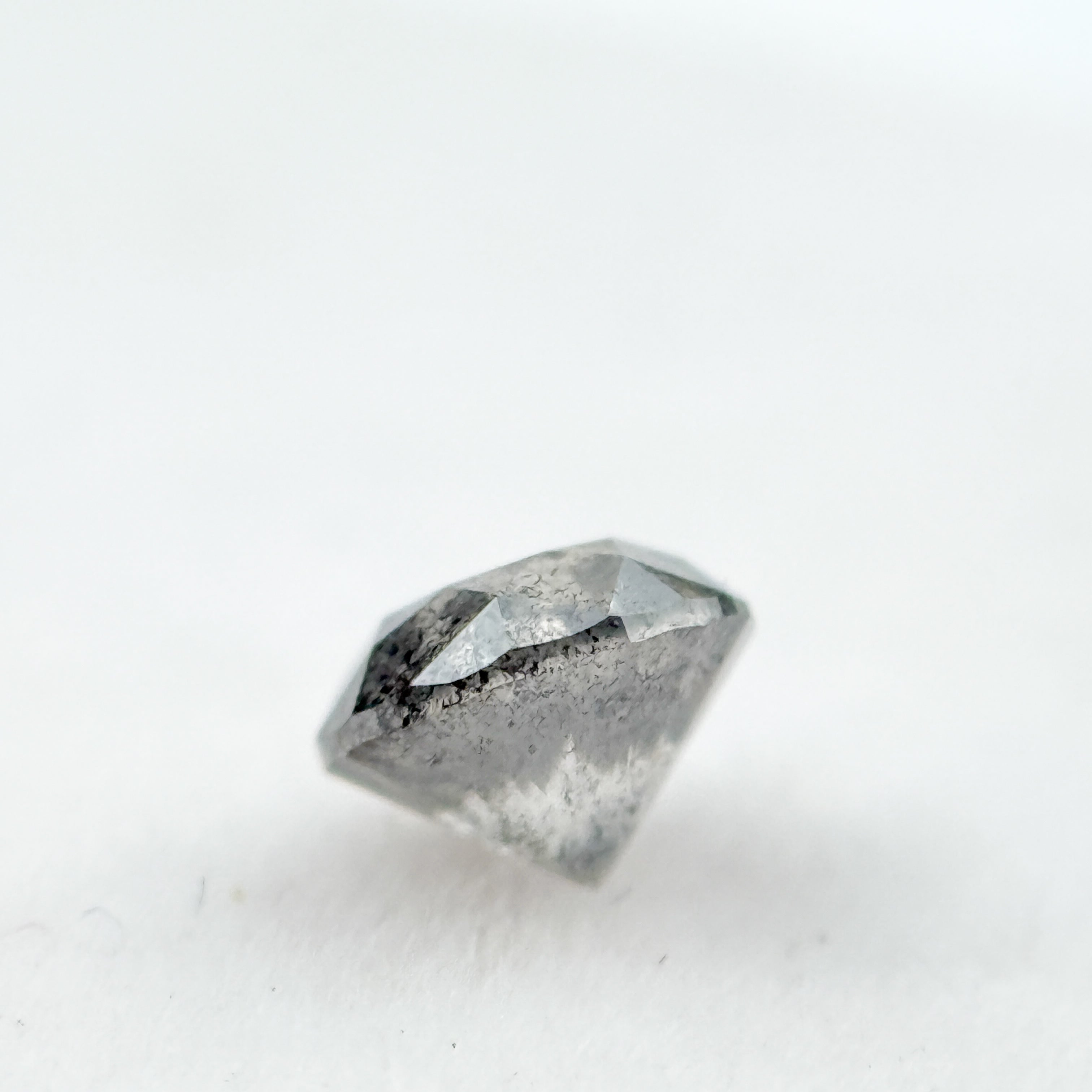 0.85 Ct Round  Brilliant Cut Grey Natural Galaxy Diamond