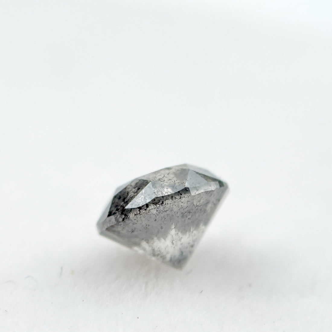 0.85 Ct Round  Brilliant Cut Grey Natural Galaxy Diamond