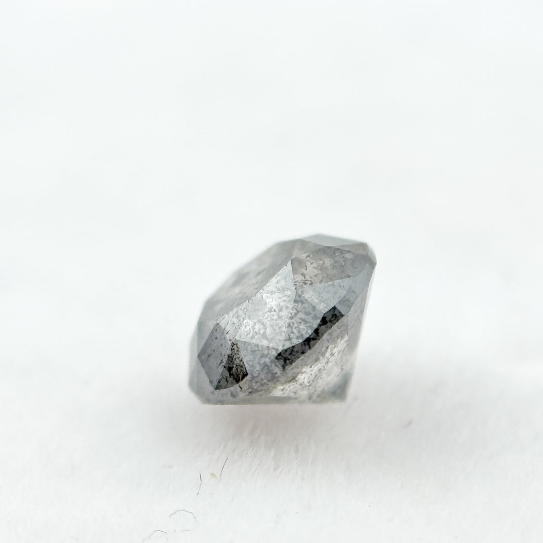 0.85 Ct Round  Brilliant Cut Grey Natural Galaxy Diamond