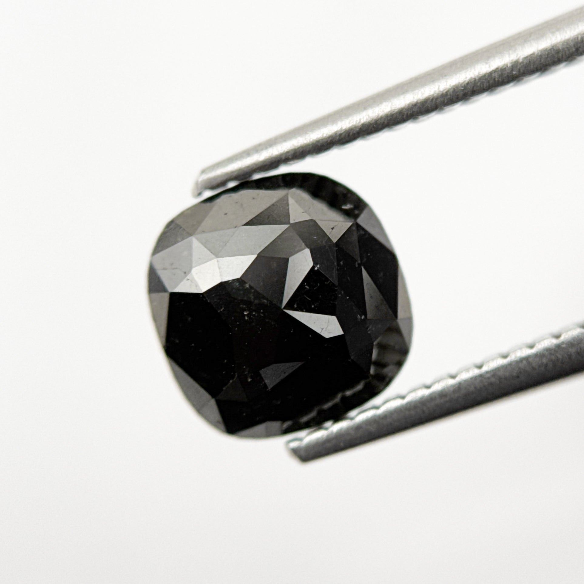 2.17 Ct Cushion Rose Cut Black Natural Fancy Diamond