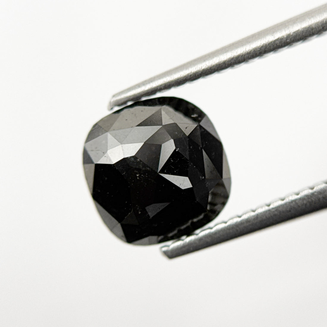2.17 Ct Cushion Rose Cut Black Natural Fancy Diamond