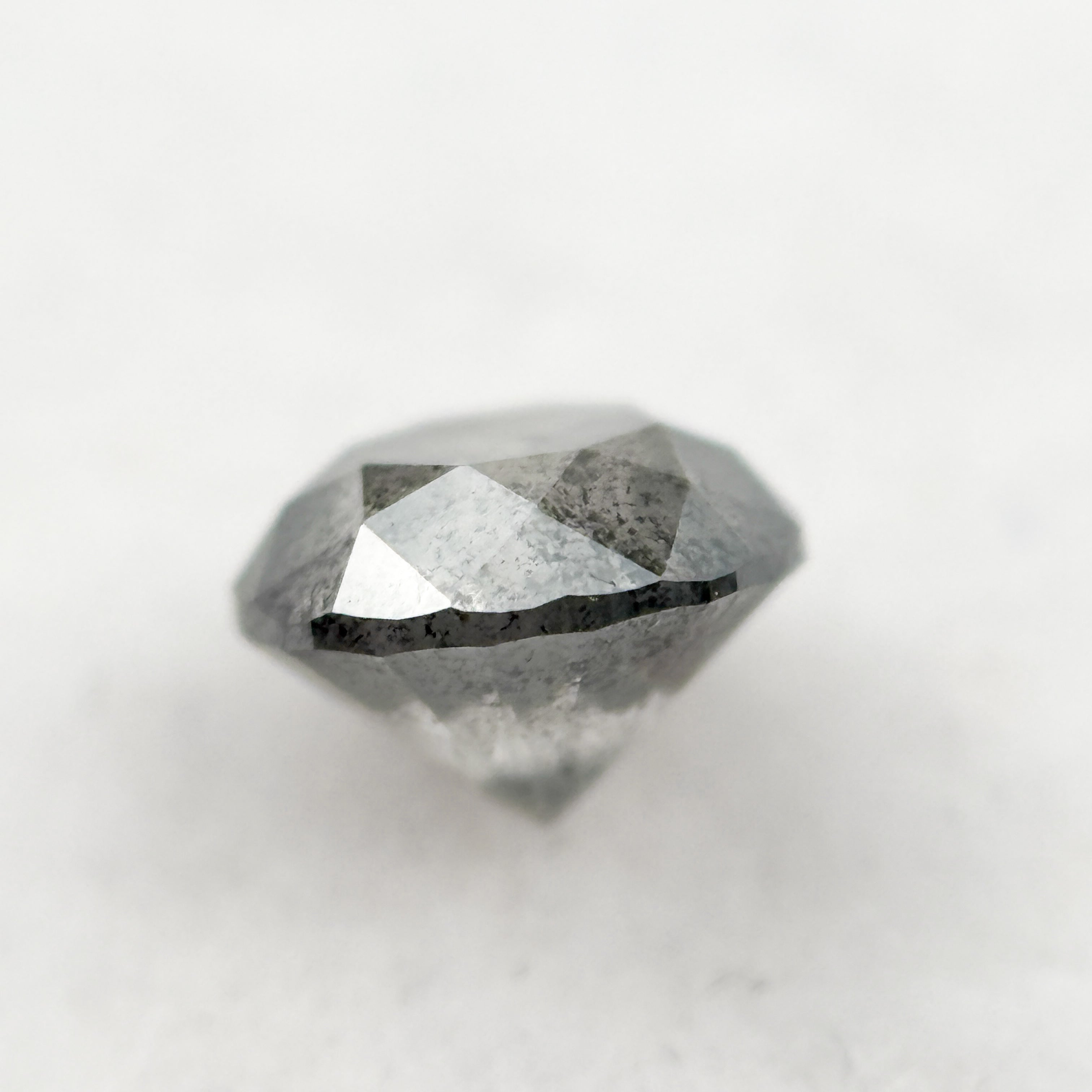 0.85 Ct Round  Brilliant Cut Grey Natural Galaxy Diamond