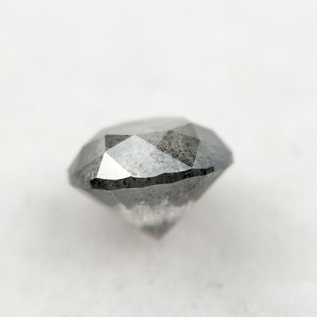 0.85 Ct Round  Brilliant Cut Grey Natural Galaxy Diamond