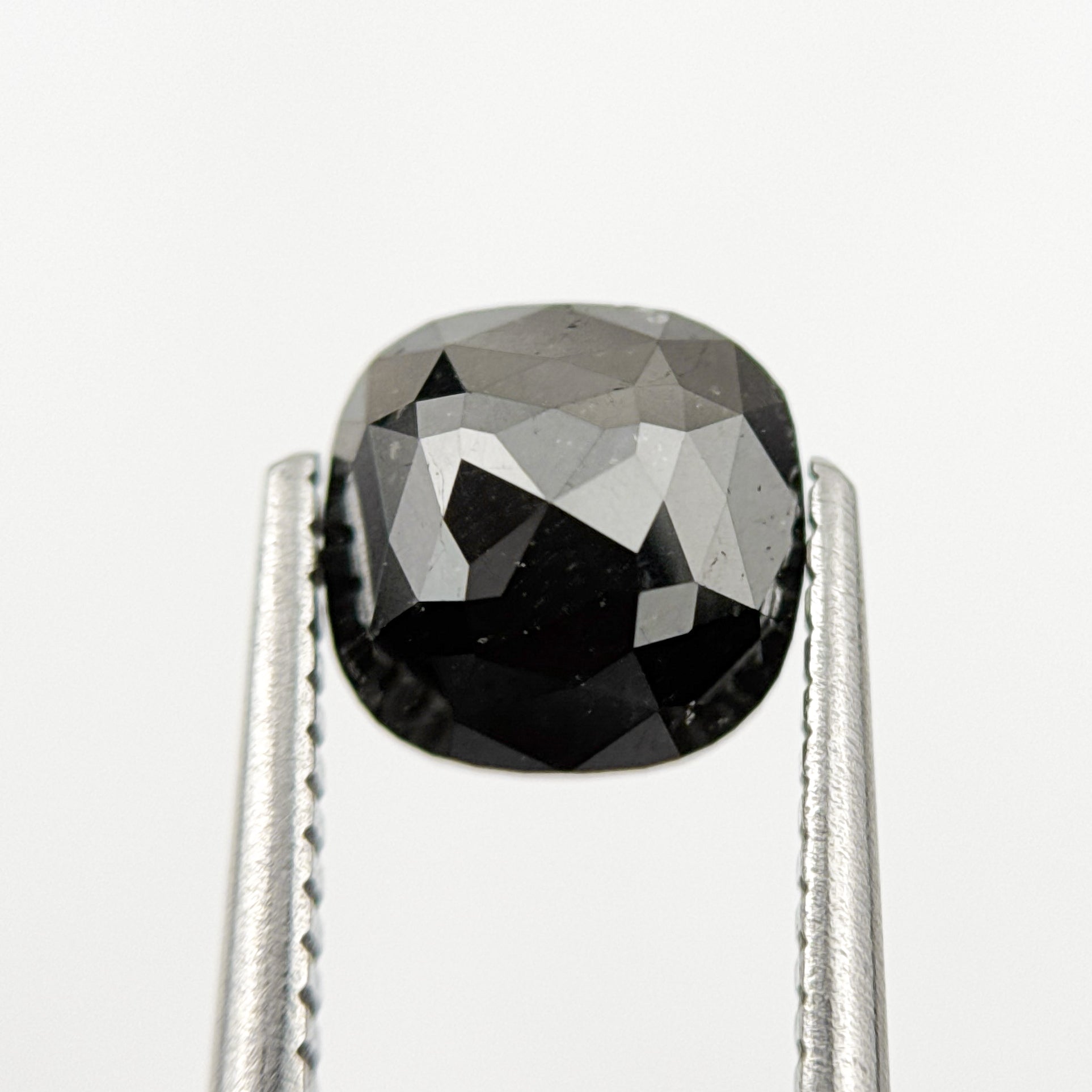 2.17 Ct Cushion Rose Cut Black Natural Fancy Diamond