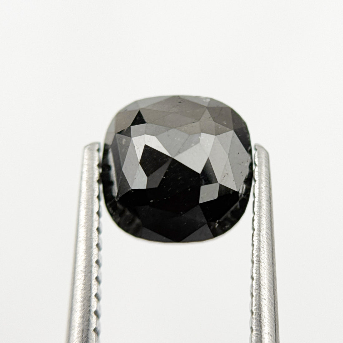 2.17 Ct Cushion Rose Cut Black Natural Fancy Diamond
