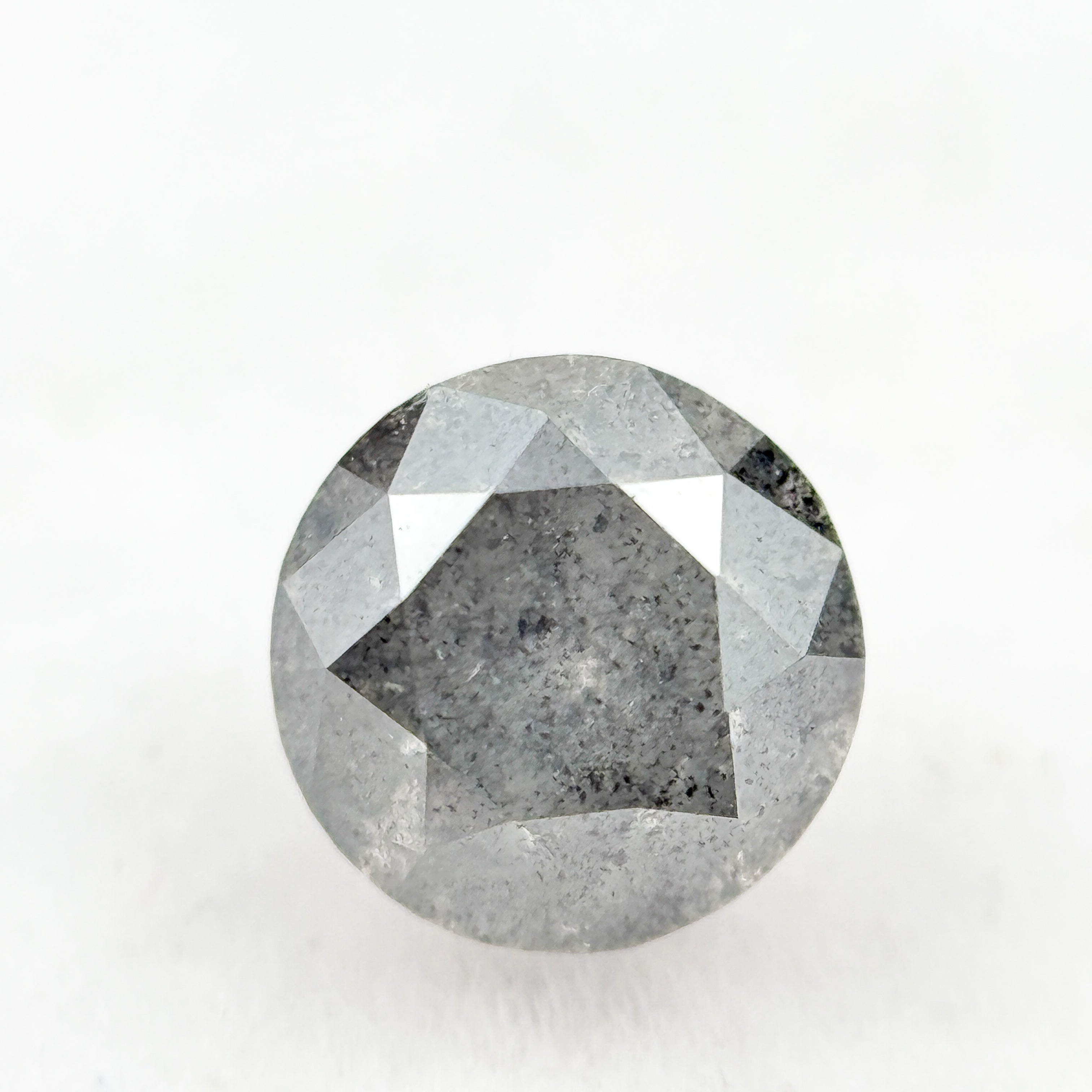 0.85 Ct Round  Brilliant Cut Grey Natural Galaxy Diamond