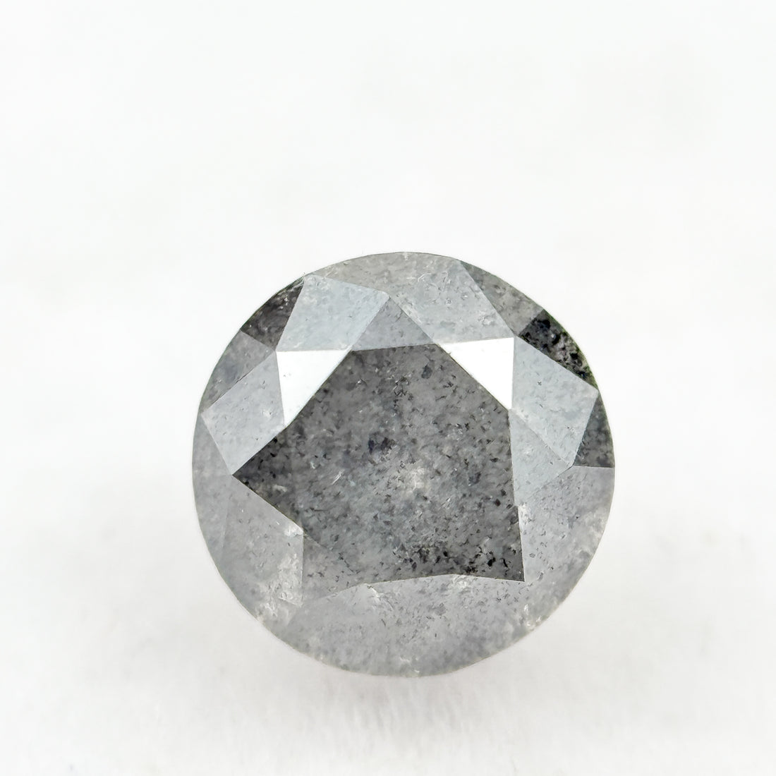 0.85 Ct Round  Brilliant Cut Grey Natural Galaxy Diamond