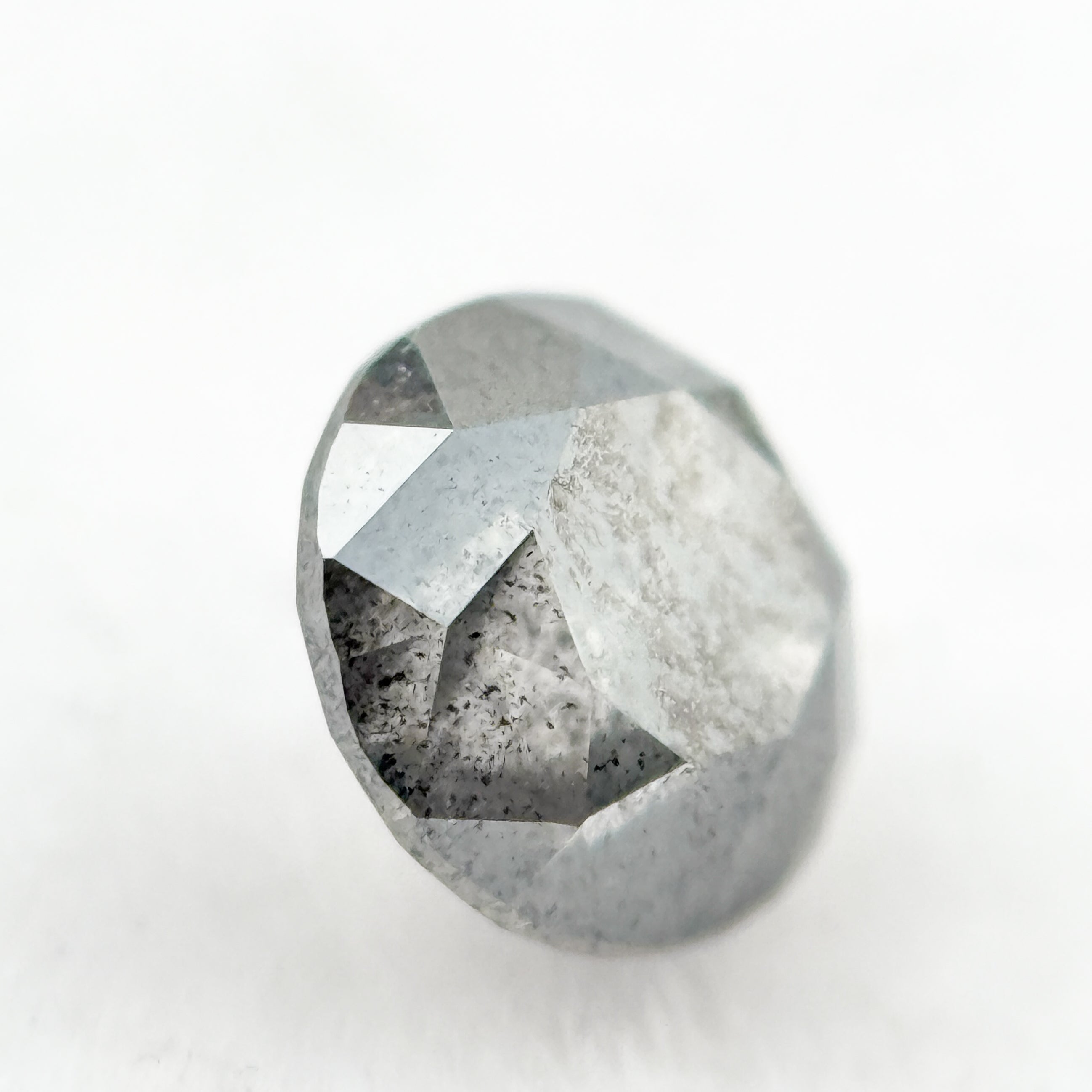 0.85 Ct Round  Brilliant Cut Grey Natural Galaxy Diamond