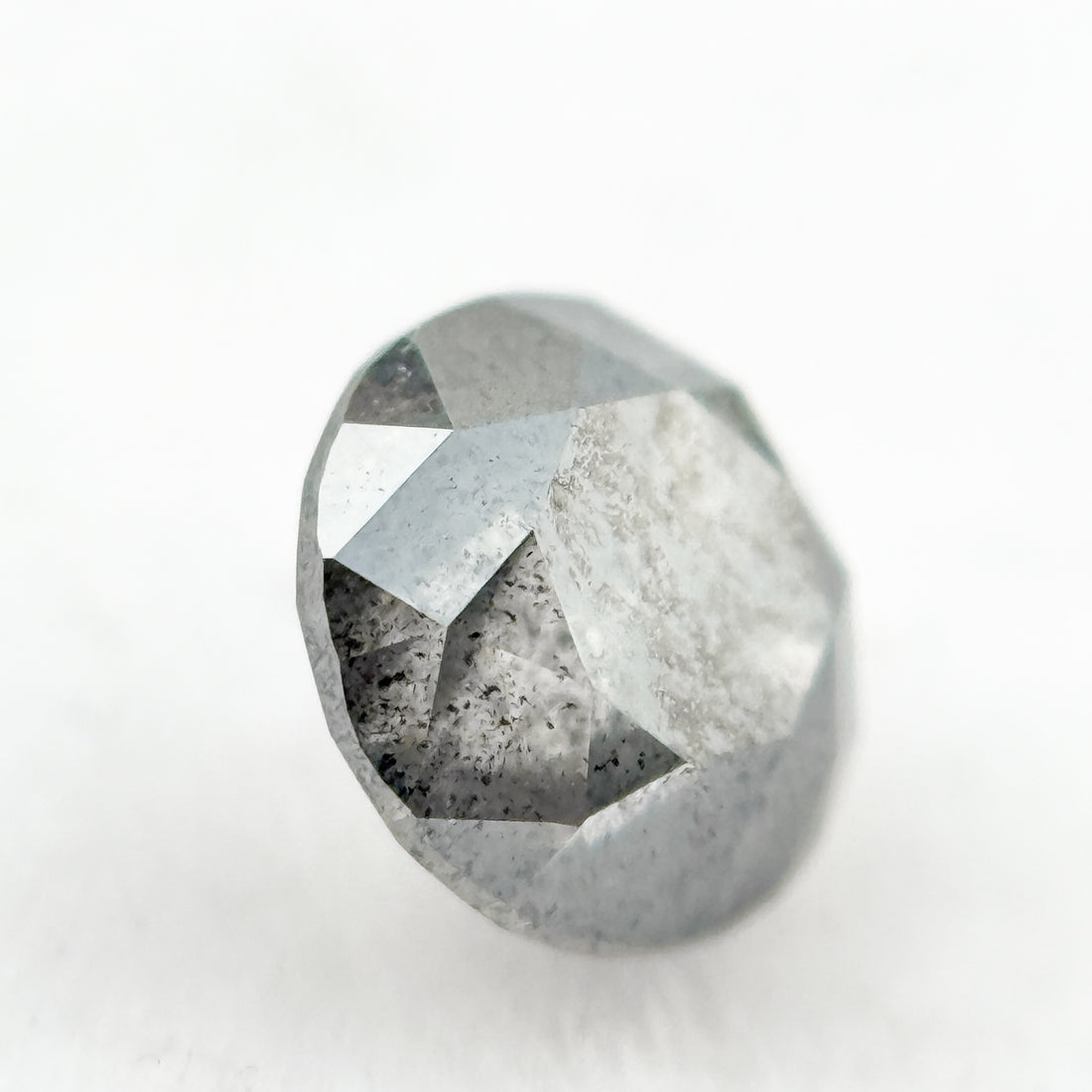 0.85 Ct Round  Brilliant Cut Grey Natural Galaxy Diamond