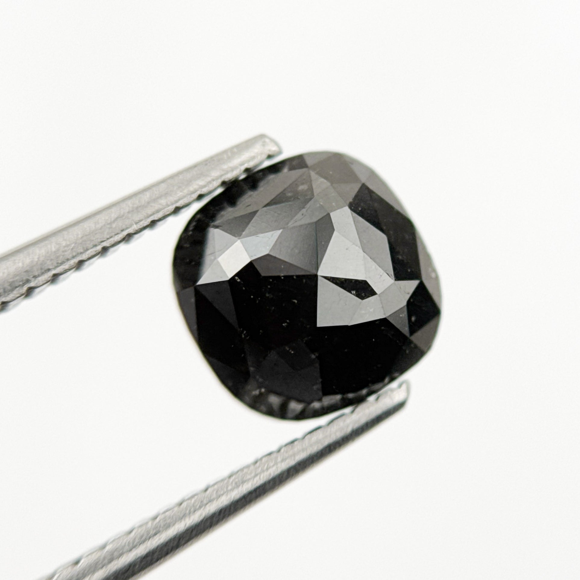 2.17 Ct Cushion Rose Cut Black Natural Fancy Diamond
