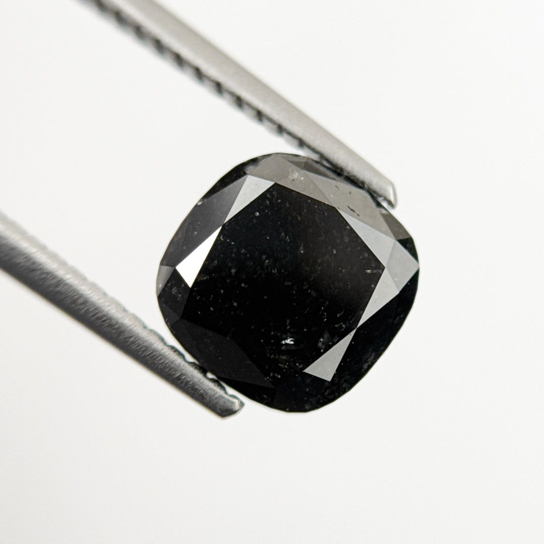 2.17 Ct Cushion Rose Cut Black Natural Fancy Diamond