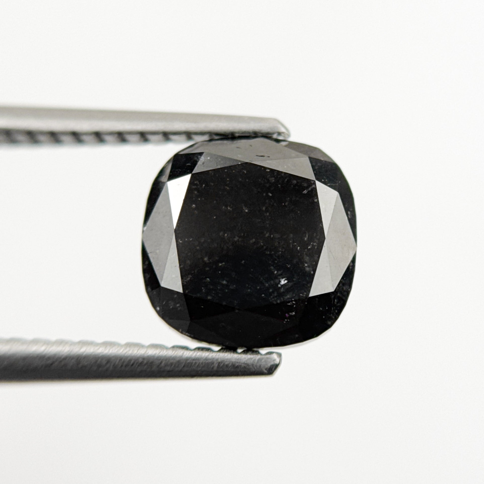 2.17 Ct Cushion Rose Cut Black Natural Fancy Diamond
