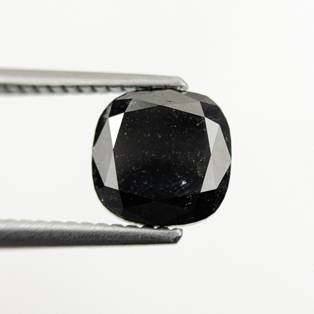 2.17 Ct Cushion Rose Cut Black Natural Fancy Diamond