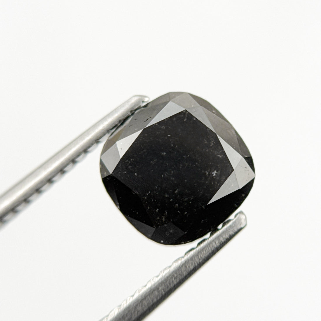 2.17 Ct Cushion Rose Cut Black Natural Fancy Diamond