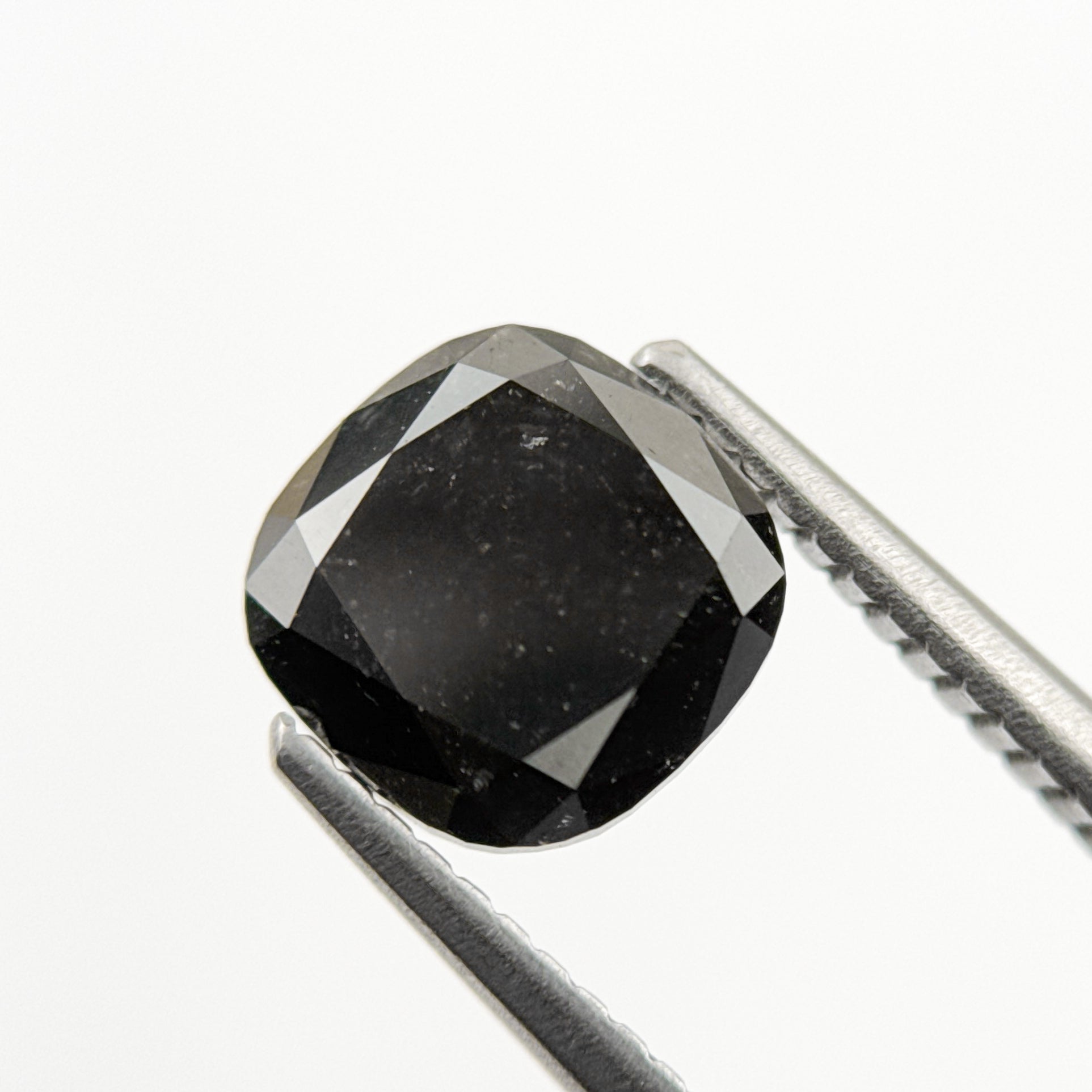2.17 Ct Cushion Rose Cut Black Natural Fancy Diamond