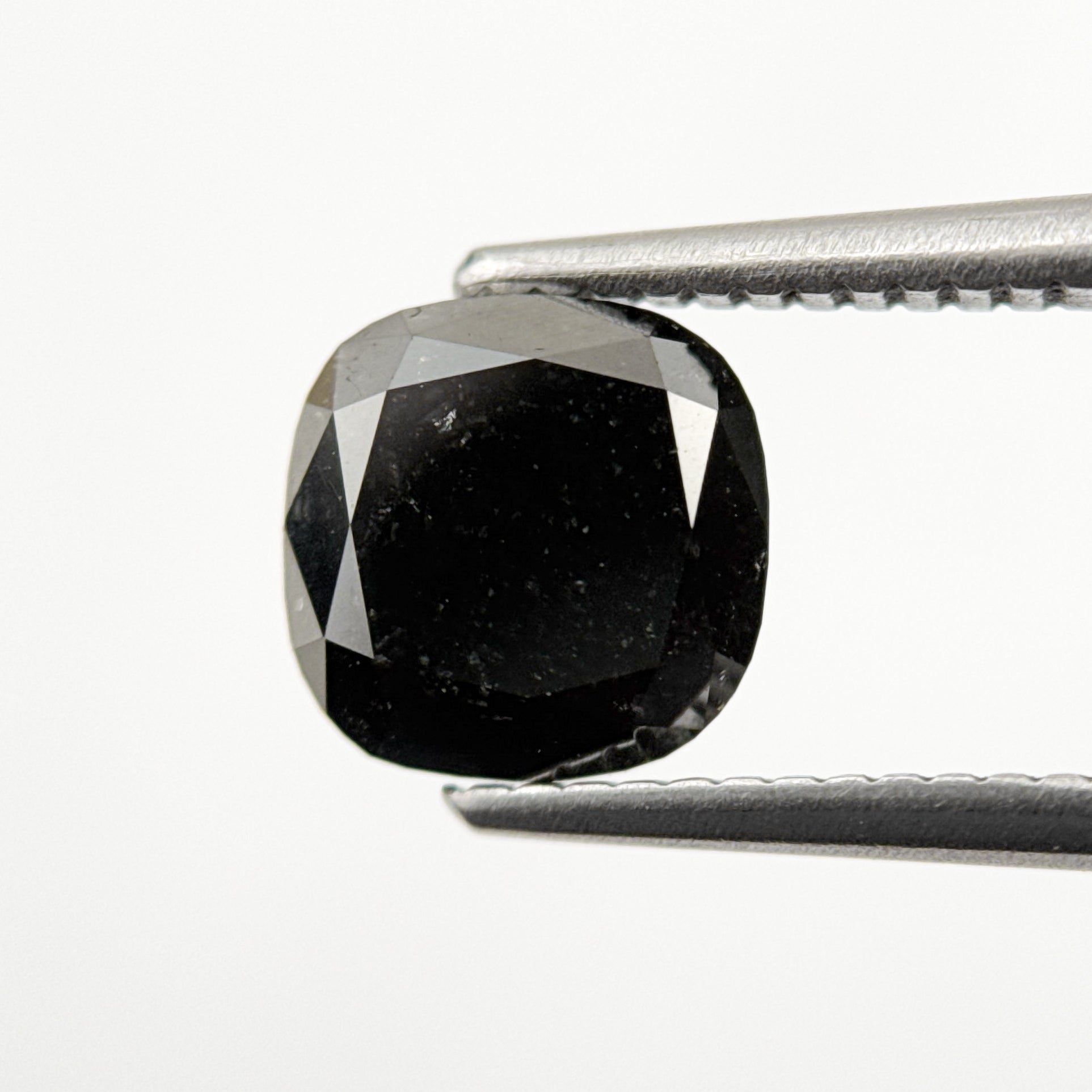 2.17 Ct Cushion Rose Cut Black Natural Fancy Diamond