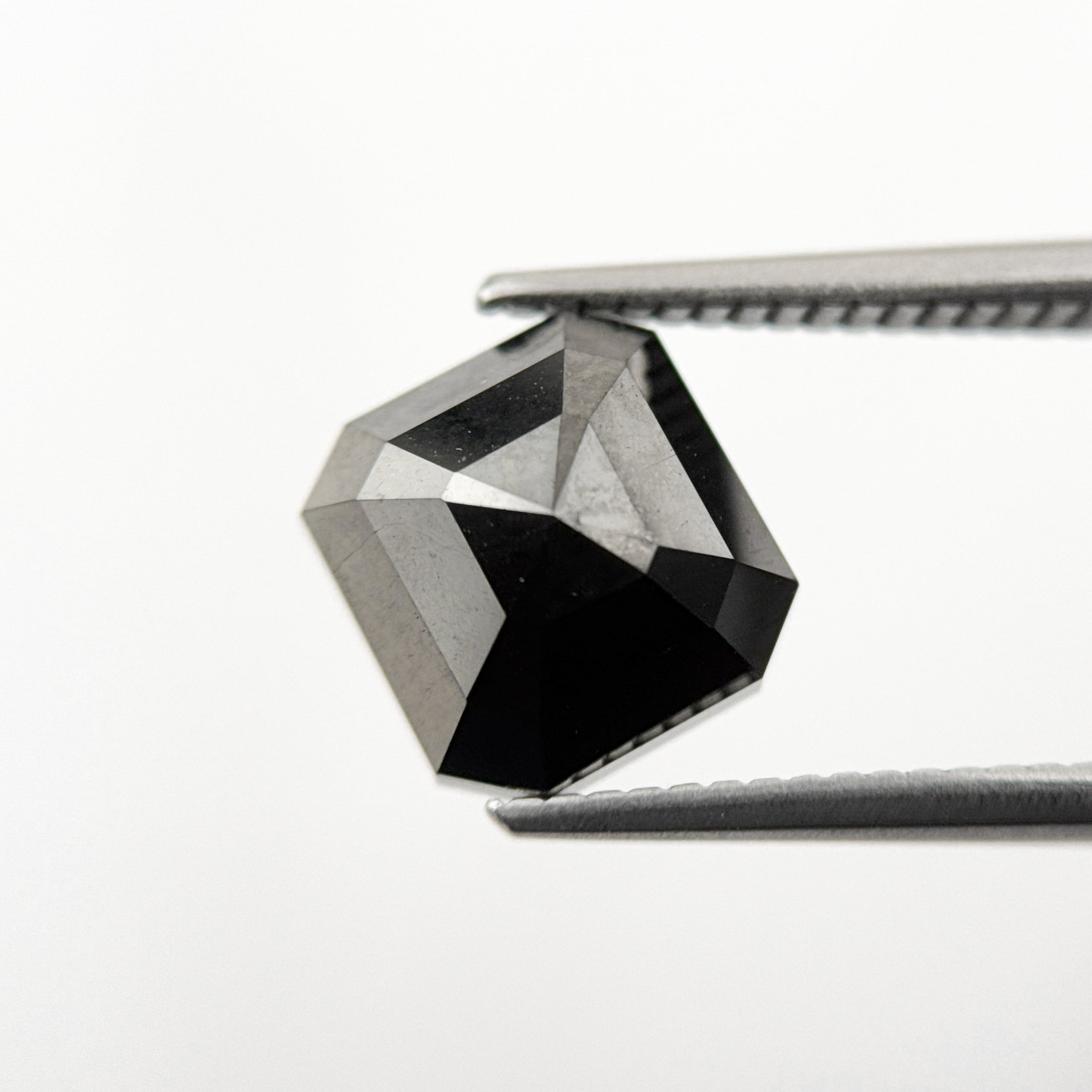 4.51 Ct Emerald Rose Cut Black Natural Salt and Pepper Diamond