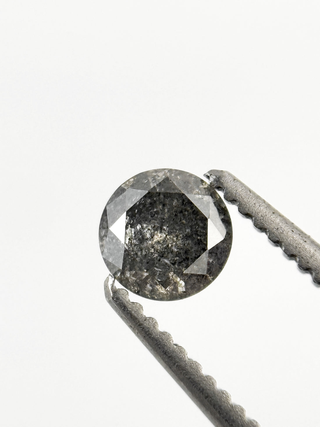 0.31 Ct Round Brilliant Cut Grey Natural Galaxy Diamond