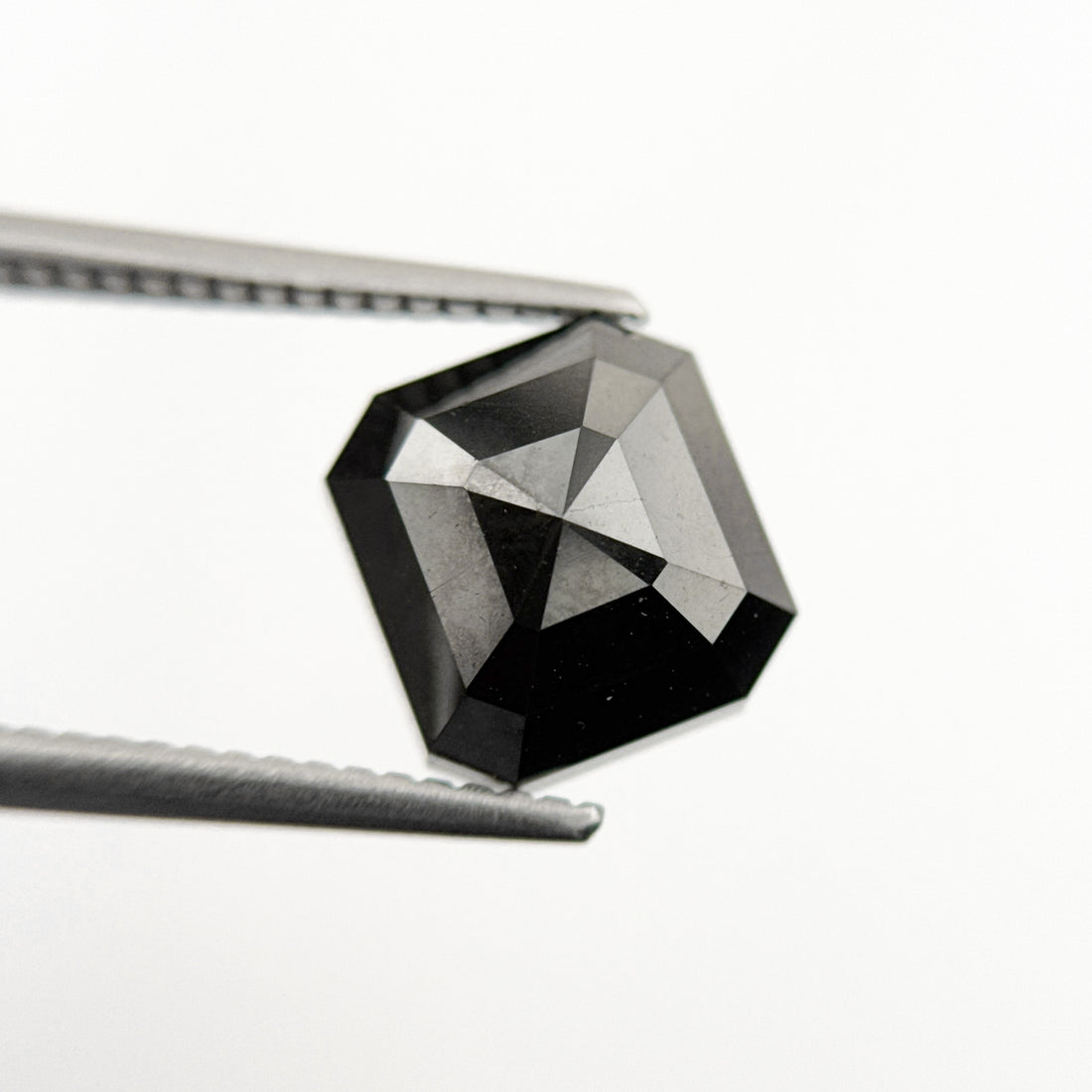 4.51 Ct Emerald Rose Cut Black Natural Salt and Pepper Diamond