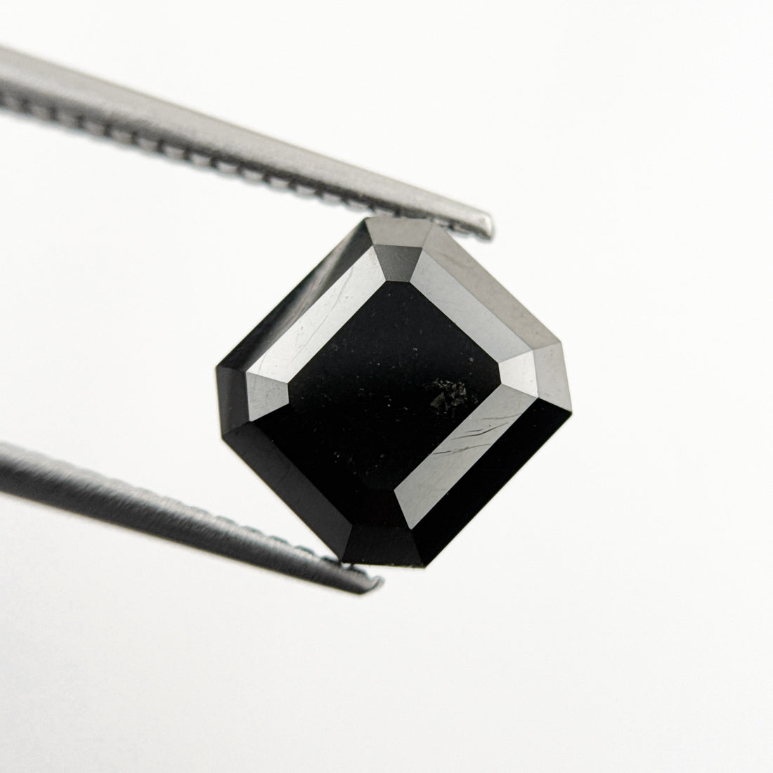 4.51 Ct Emerald Rose Cut Black Natural Salt and Pepper Diamond