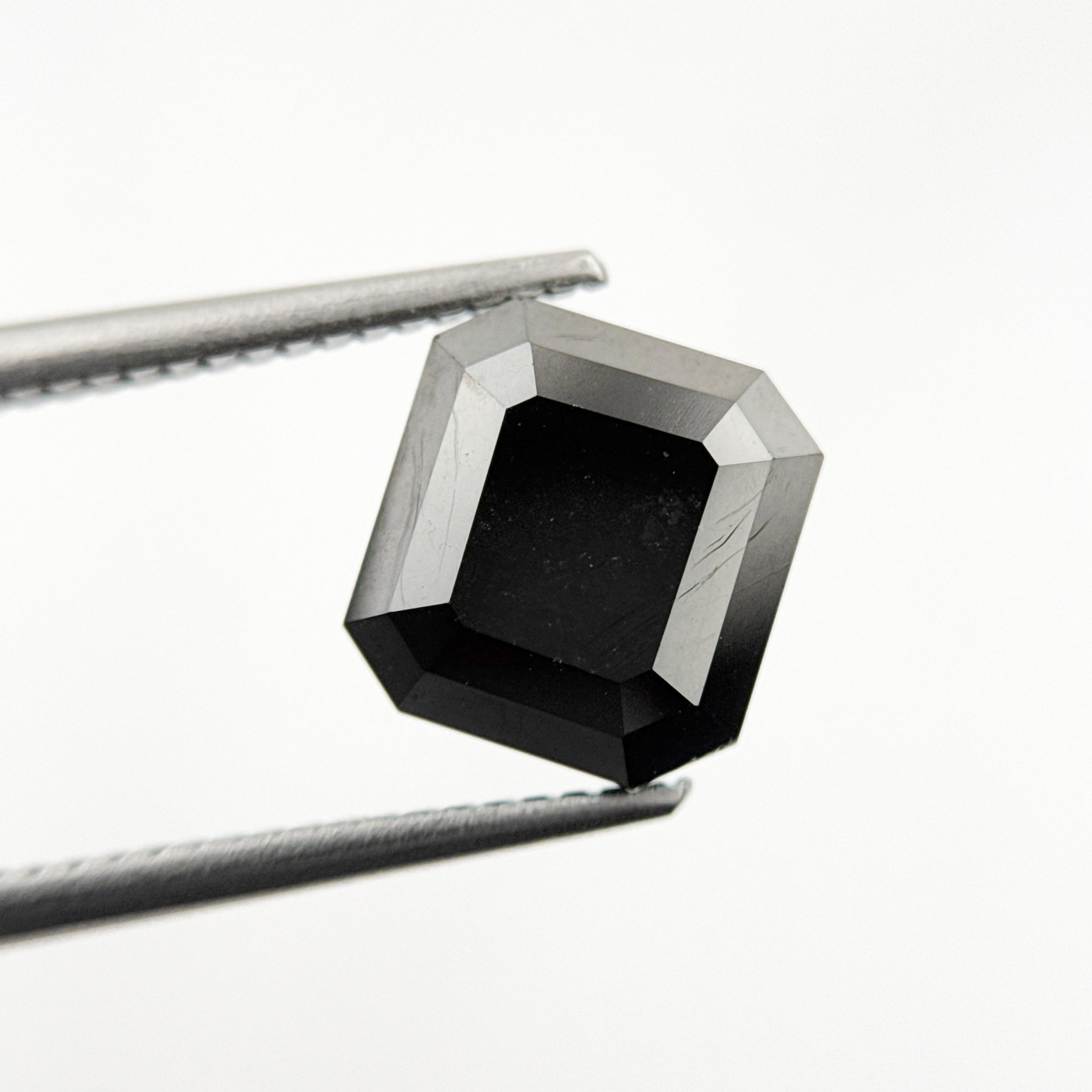 4.51 Ct Emerald Rose Cut Black Natural Salt and Pepper Diamond