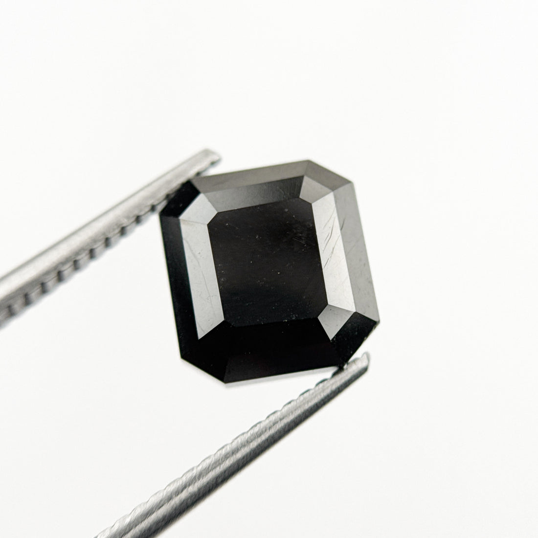 4.51 Ct Emerald Rose Cut Black Natural Salt and Pepper Diamond