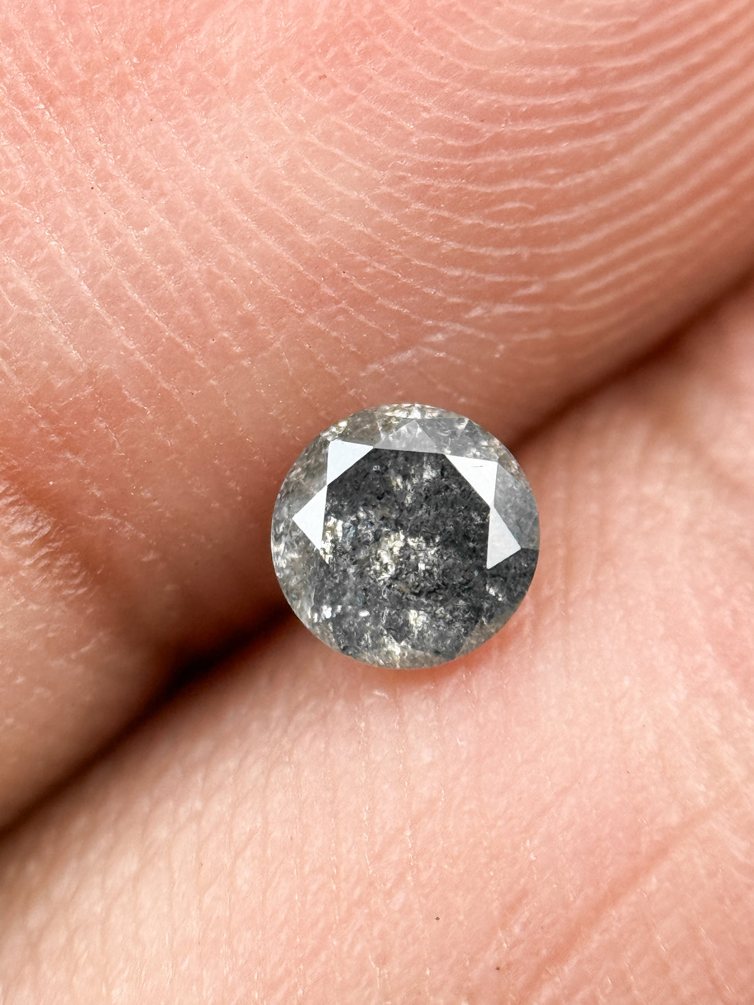 0.31 Ct Round Brilliant Cut Grey Natural Galaxy Diamond